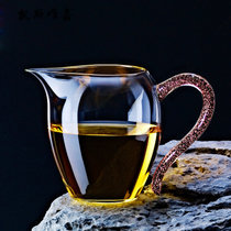 凯斯唯嘉 台湾高端星彩公道杯玻璃耐热公杯分茶器茶海功夫茶具配件 粉黛把 图片(粉黛把 默认版本)