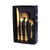 欧式牛排刀刀叉勺茶勺套装  家用西餐餐具16件套带礼盒(金色 16件套)