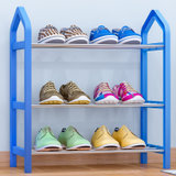 索尔诺简约简易鞋架 多层家用收纳鞋柜简约现代组装防尘鞋架子K323(蓝色 鞋架K323)