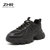 ZHR老爹鞋女潮新款学生舒适厚底系带运动小白鞋女G557(黑色 36)
