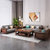 朷木  乌金木实木沙发123组合现代中式木布沙发三人位新中式客厅家具(黑檀色 单人位)