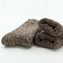 SUNTEK冬季超厚款长袜子男女毛巾袜加厚毛绒保暖特厚加绒中筒袜(1双装（均码）买3双送1双同款 特厚加绒（男）并线卡其)