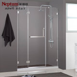 Neptum莱博顿直角方形淋浴房 NWK304不锈钢系列 卫生间玻璃隔断 浴室屏风门  方形 一字型 钻石形淋浴房(每平方计价 304不锈钢)
