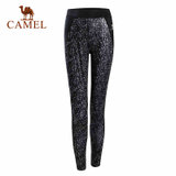 Camel/骆驼运动女款针织长裤 轻柔弹性无勒裤腰舒适运动裤 A7S1X3115(黑色 S)