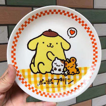 包邮日单hellokitty凯蒂猫陶瓷餐具儿童早餐盘可爱卡通蔬菜水果盘(紫罗兰 默认版本)