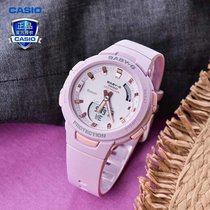 卡西欧（CASIO）手表 BABY-G 防震防水蓝牙连接多功能计步高亮度自动LED双重照明手表 BSA-B100-4A2(粉色 树脂)