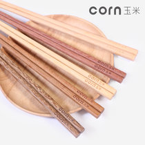 CORN 实木五种材质5双装家用鸡翅木筷子