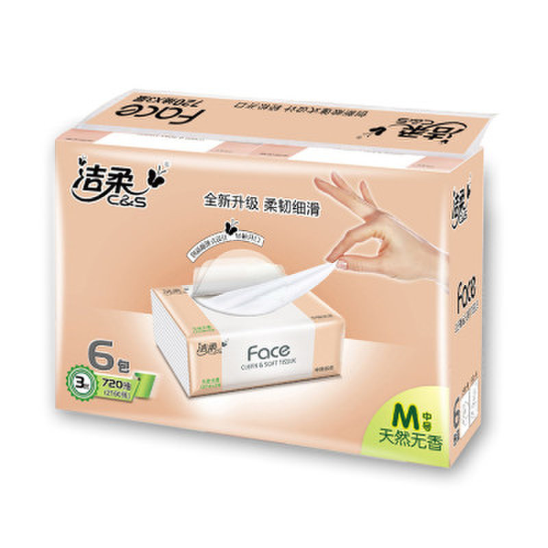 洁柔洁柔face百花香味120抽抽取式面巾纸6包装