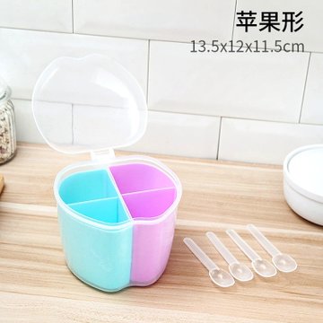 家居厨房用品调味盒分体式保鲜盒圆形组合三格调料盒DS207   3065(苹果形 1个装)