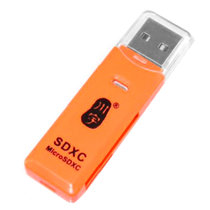 川宇（kawau）C296 长魔方SD/TF读卡器（橙色）（采用高速USB2.0接口，支持SDXC卡)