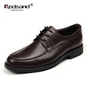 红砂（Redsand）男款英伦风真皮商务正装鞋AC1804棕色 240