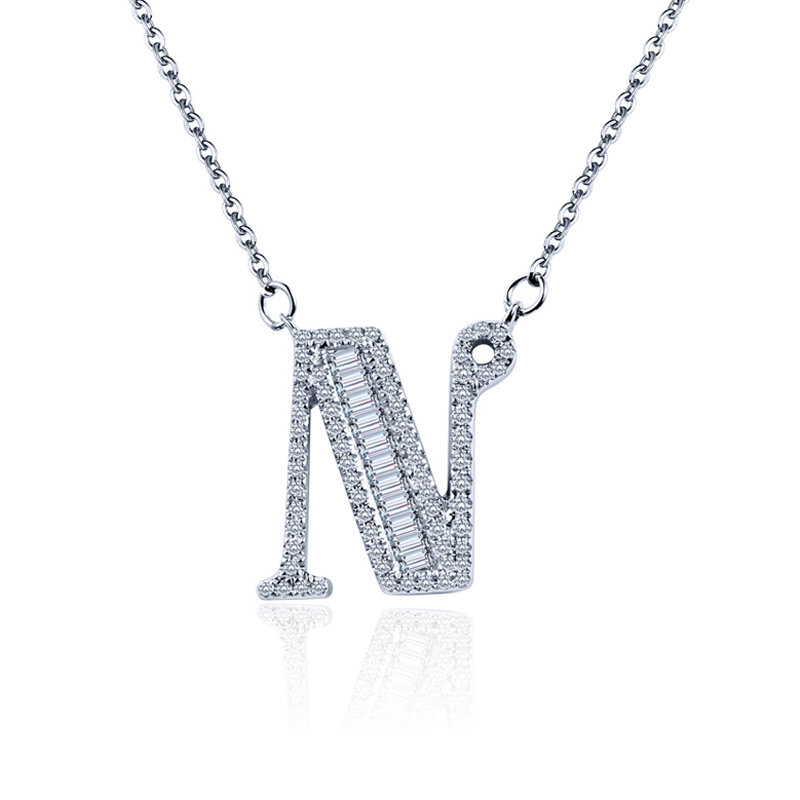 银饰品翠惟斋s925银26个英文字母时尚项链n返回商品页