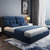 古宜 现代实木布艺床软包双人床主卧小户型可拆洗大床1.5米简约款(深蓝色1.5*2米【普通款】)