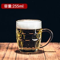 啤酒杯家用大号玻璃杯大容量透明杯子带把手泡茶杯扎啤杯加厚批发(255ml小菠萝杯1只)