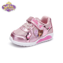 Disney/迪士尼0-3岁童鞋新款运动鞋婴幼童灯鞋小童户外运动休闲鞋婴儿学步鞋FS0614(14码/参考脚长135mm 粉色)