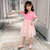 女童夏装连衣裙2021新款超洋气网红童装儿童裙子夏季小女孩公主裙(粉色 120cm)