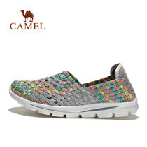 camel/骆驼户外休闲鞋 女款轻便透气舒适低帮套脚休闲鞋女 A71304607(银色 38)