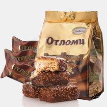 俄罗斯巧克力拉丝饼干360g进口奥特焦糖阿孔特夹心韧性威化休闲零食品