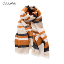 CaldiceKris （中国CK）橙色仿羊绒格子围巾  CK-DJ050(橙色)