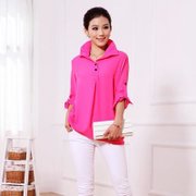 Mailljor 秋季女装时尚新款衬衣 女装套头大码衬衣翻领气质衬衫8810(粉红色 M)