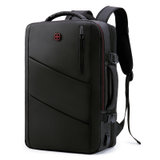 双肩包男士大容量背包笔记本电脑包多功能旅行包(黑色)