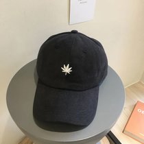 SUNTEK帽子女春夏天韩版百搭学生字母鸭舌帽男时尚棒球帽网红防晒遮阳帽(可调节 枫叶-黑色)