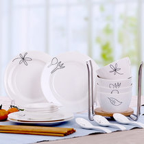 碗碟盘套装38头陶瓷餐具家用碗碟套装微波陶瓷碗盘创意韩式(26件物语 其他)