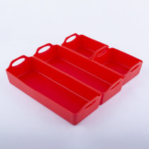 DIY西点烧烤烤肉烘焙硅胶蛋糕模具烤盘托盘分隔器4件套套装工具(红色 烤盘四件套)