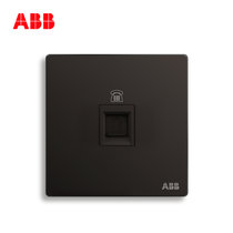 ABB官方旗开关插座面板轩致无框星空黑色系列USB+五孔一开单控双控错位二三插三孔16A电视电话电脑六类网插86型家用(一位电话AF321-885)