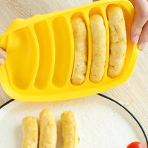 食品级宝宝硅胶香肠模具自制婴儿辅食模具可蒸煮儿童小号diy模具(柠檬黄 1件)
