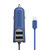 倍思 能量站 自带线多口车充 2.1A（自带1M苹果接口线+双U口）黑色(蓝色)