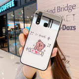 绿赐vivoZ5i手机壳玻璃镜面VIVOZ5X补妆镜子硅胶外壳Z1pro网红Z6女款全包***感防摔保半镜-柠檬小熊VIV(VIVOZ5X 半镜-干饭人+钢化膜)
