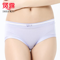 【贤露】女士内裤竹纤维舒适透气三角裤（1盒两条）2895(混色 XXL)