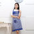 可爱公主韩版女围裙袖套厨房纯棉厨师工作服围腰防污防油做饭成人(紫红色 三朵花/蓝)
