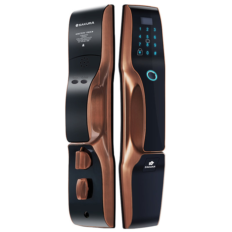 樱花锁业指纹锁dzf3红古铜