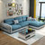优涵家具转角现代休闲布沙发可拆布艺沙发组合多色可选1670(深蓝+灰色 双人+贵妃)