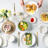 日式碗碟套装家用北欧盘子陶瓷碗筷餐具组合简约吃米饭碗小碗路易20/36件套(路易20件套)