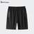 波梵森运动短裤男速干五分裤2021夏季冰丝训练跑步宽松休闲健身裤(黑色 XL)