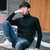 森雷司2018夏季新款韩版高领针织衫长袖T恤男上衣服修身打底衫男士毛衣(黑色 5XL)