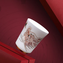 羊脂玉十二生肖杯 中国白功夫小茶杯白瓷单杯个人专用杯主人杯品茗杯陶瓷 十二年轮生肖杯(辰龙（礼盒装）)