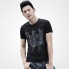 [格斯帝尼] 2013夏装新款 男士休闲短袖圆领T恤13470(黑色 M)