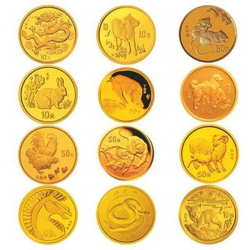 中国金币投资收藏金银币十二生肖本色纪念金币套装110盎司12黄金