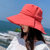 波梵森2021新款可折叠帽子宽大檐遮阳度假多色防晒渔夫帽(红色)