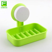 乐服 创意浴室*吸盘式洗衣皂盒 韩版卫浴沥水皂盒置物架香皂盒(单层肥皂盒-绿色)