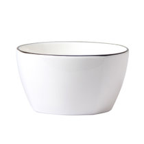 北欧家用陶瓷碗汤碗泡面碗大号饭碗汤盆可爱网红ins餐具组合套装(4.5英寸 饭碗（黑线纯白）)