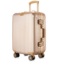 AC米兰 超轻拉杆箱行李箱出差旅行箱飞机行李箱密码箱登机箱 铝框流行款AC013(香槟金 29寸)