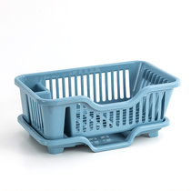 大号塑料碗柜收纳箱碗架筷架沥水篮厨房沥水架放碗碟架置物架盘盒(蓝色 默认版本)