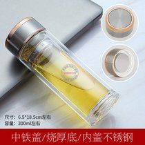 双层玻璃杯印字订制水杯广告杯定制logo活动小礼品杯子开业赠品批(13中铁盖烧厚底)