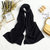 WIITULLY女士精纺羊毛条纹工艺围巾WDZG1812T(黑色)