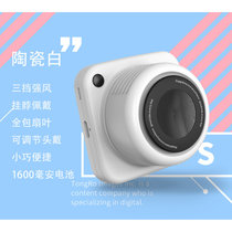 2022新款G01复古照相机usb迷你风扇便携式户外无叶懒人挂脖风扇(陶瓷白 G01相机风扇)